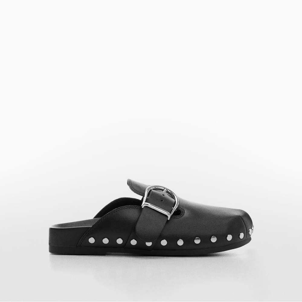 Mango studded leather clog